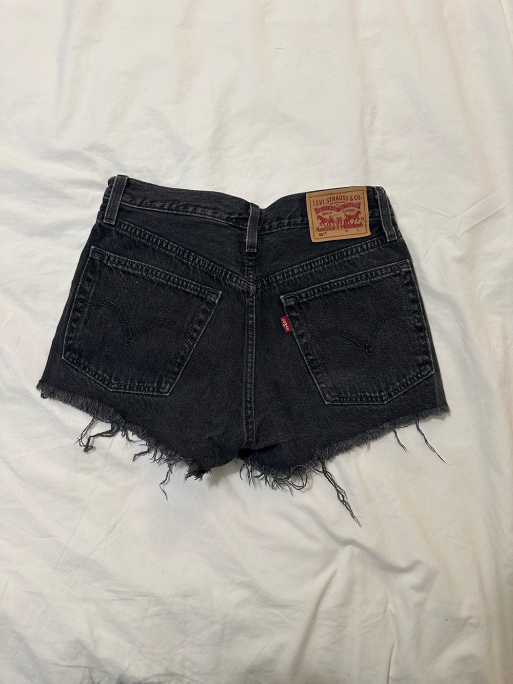 Women's Distressed Black Denim Levi’s Shorts